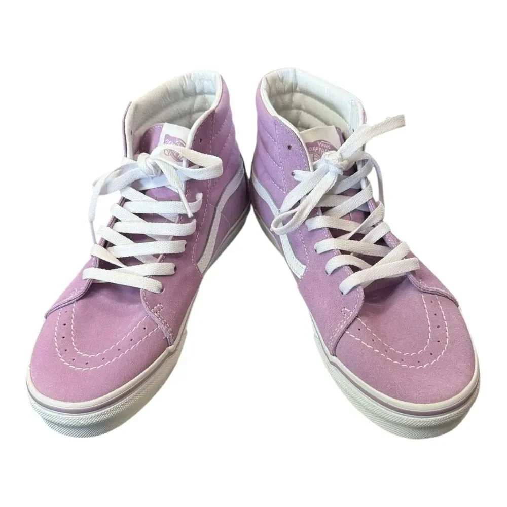 NEW Vans Sk8-Hi Hi-Top Juniors Women's Lupine True White Shoes Sneakers 6 7.5